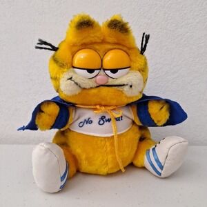 Vintage 1981 GARFIELD‎ THE CAT Plush Stuffed Toy Champion Workout 8"